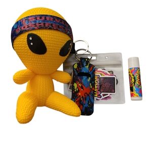I Survived Poshfest 2025 Yellow Alien with Accessories Stickers Lip Balm